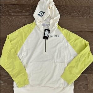 Peloton White & Yellow Quarter-Zip Raglan Sweatshirt